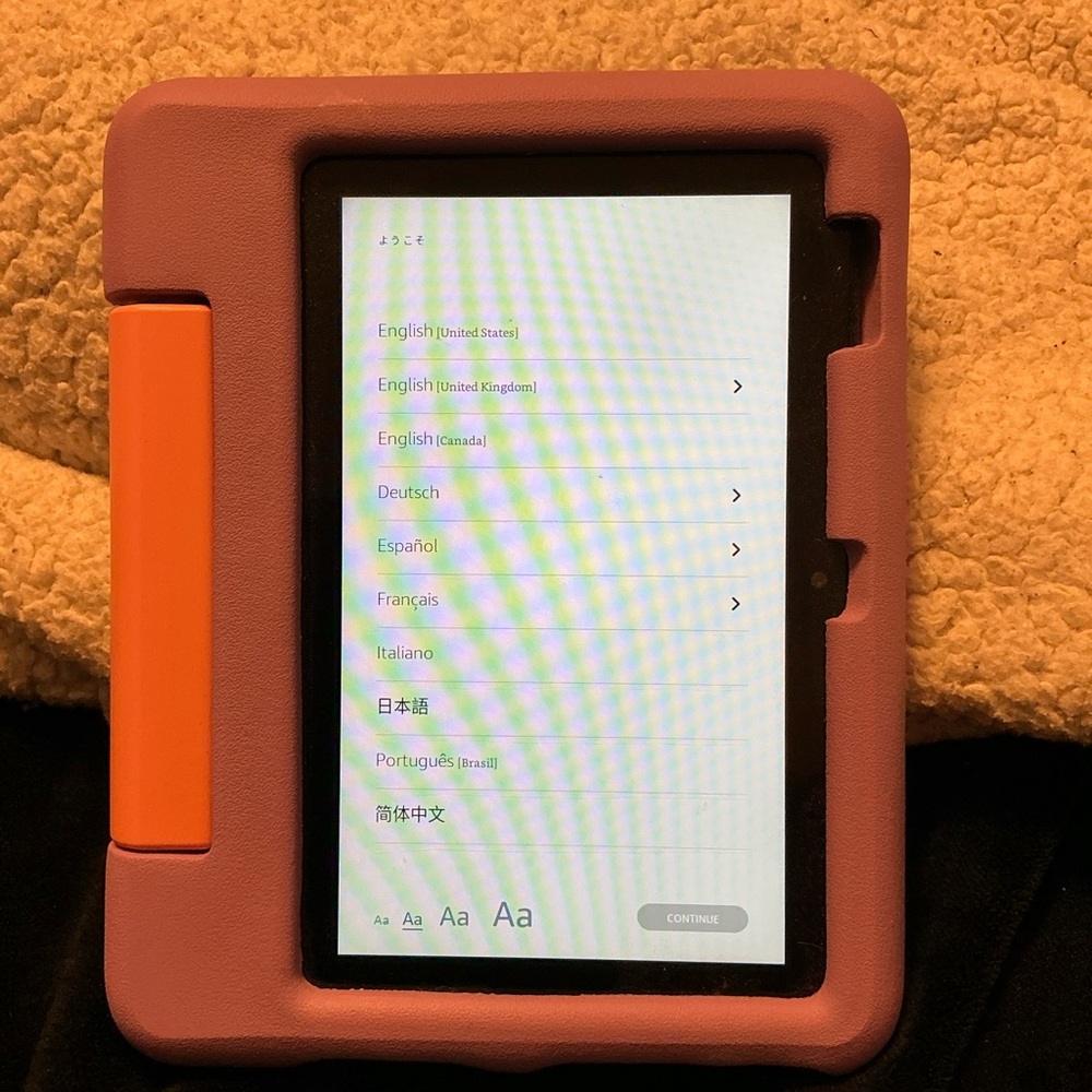 2 - Amazon Fire 7 for kids, with Purple and Orange Case